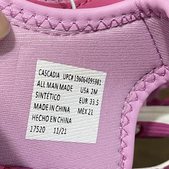 Eddie Bauer Girls Sandal Size 2 M Cascadia Hot Pink Sling Back NWOB - Picture 7 of 7